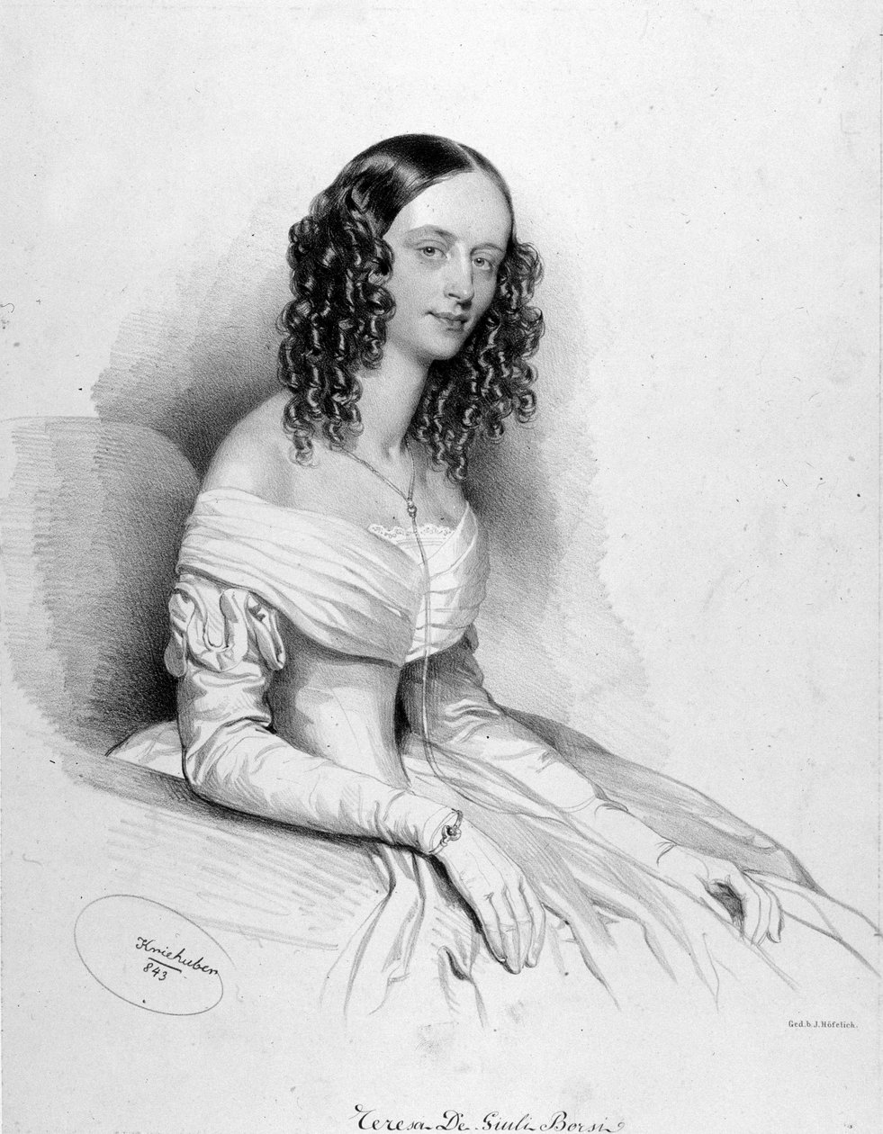Portræt af [Teresa] De Giuli Borsi italiensk sopran. af Unknown artist