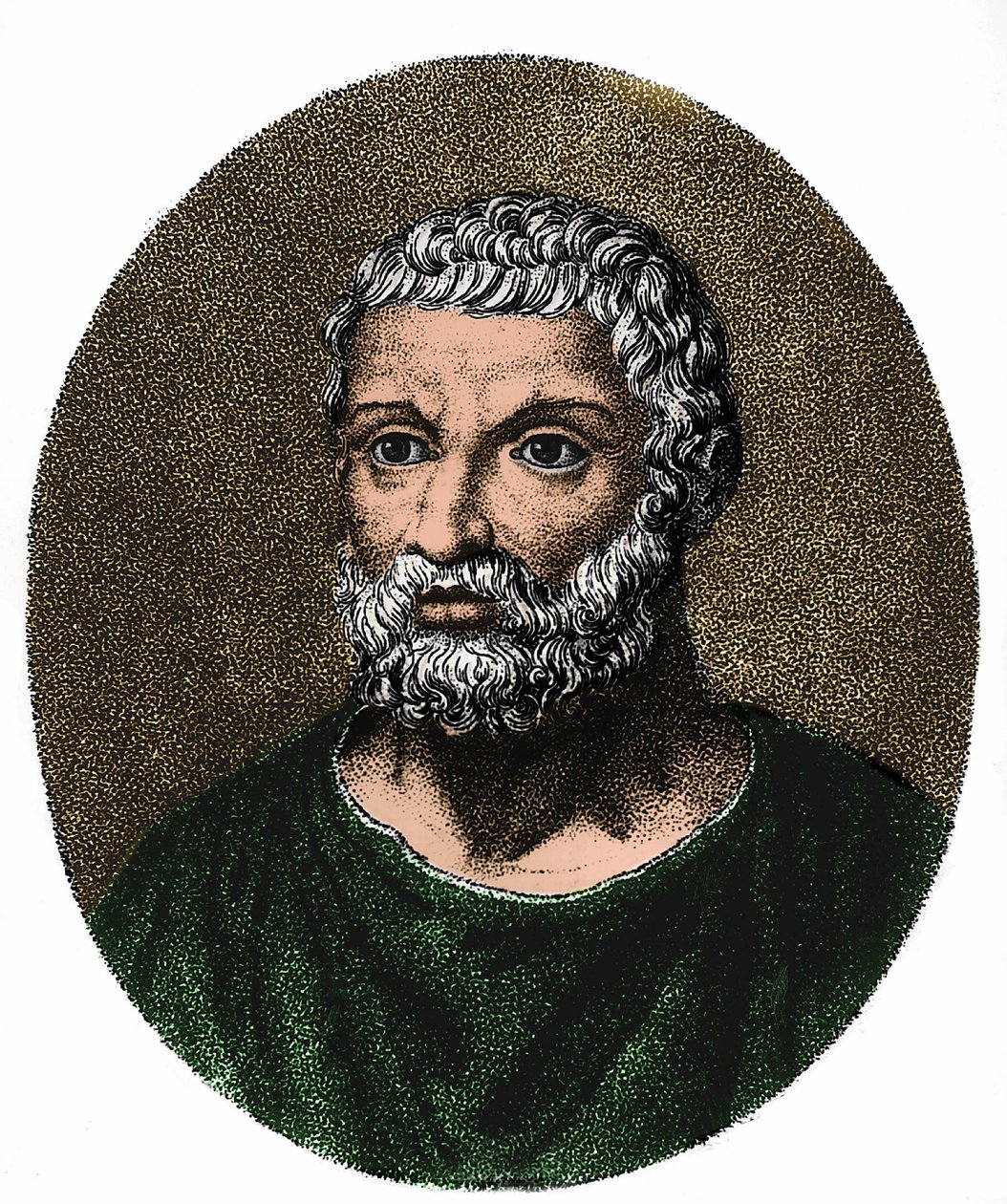 Portræt af Thales de Milet (i gr. Thales) v. -625 - v. -546 af Unknown artist