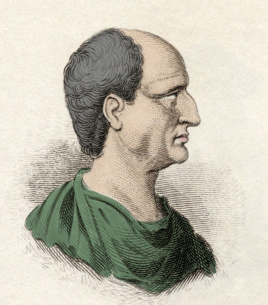 Portræt af Themistokles (græsk Themistokles), statsmand og athensk general (525-460 f.Kr.). Indgravering af det 19. århundrede. af Unknown artist