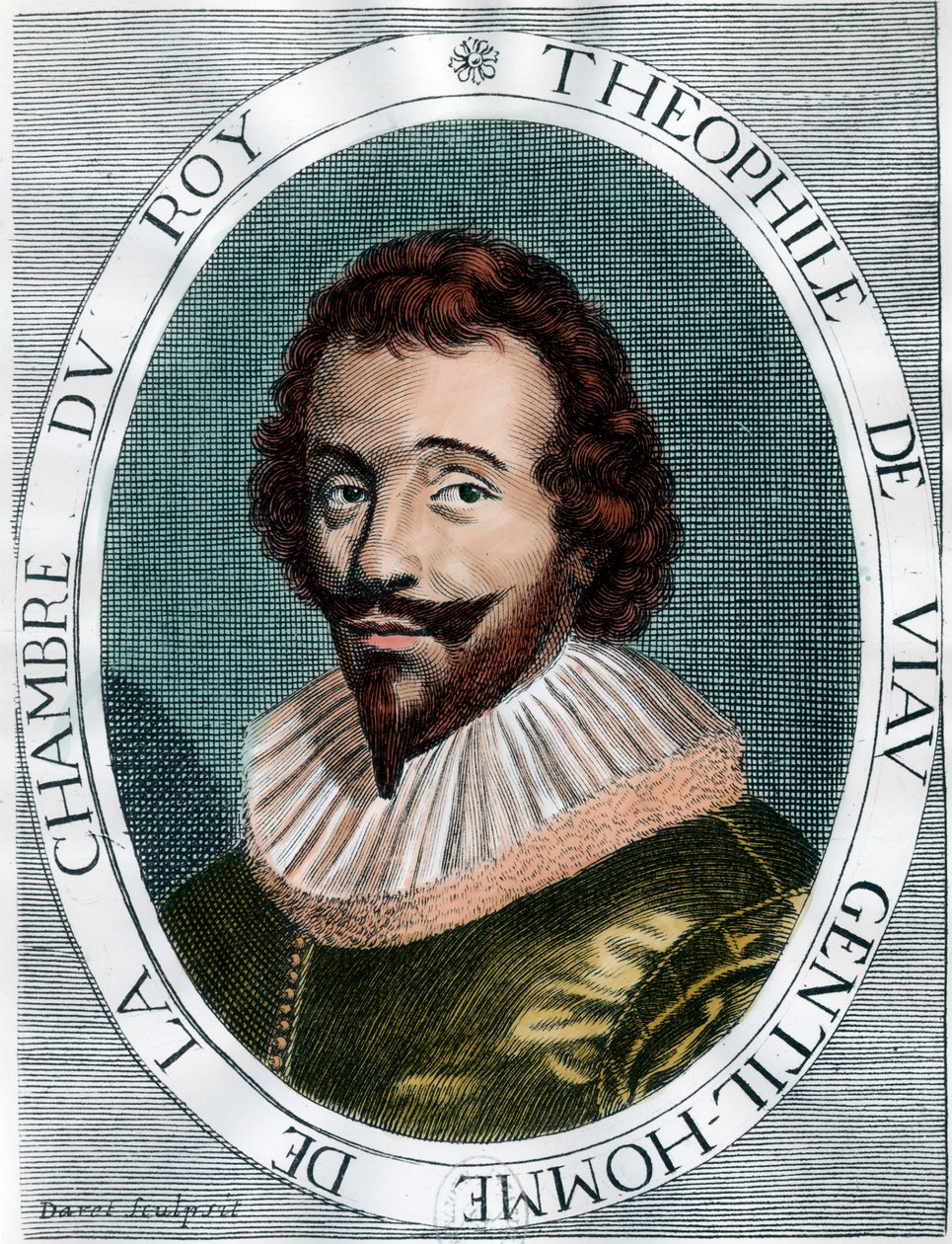 Portræt af Theophile De Viau (1590 - 1626) digter français. Stik af det 17. århundrede. Privat samling. af Unknown artist