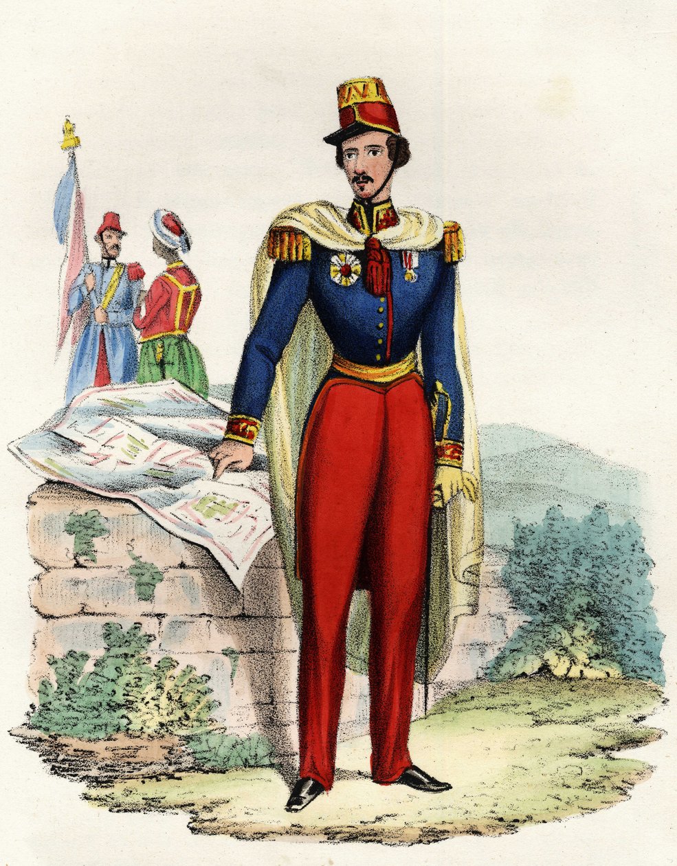 Portræt af Thomas Robert Bugeaud (1784-1849), hertug af Isly, marskal af Frankrig. I "" Storia d