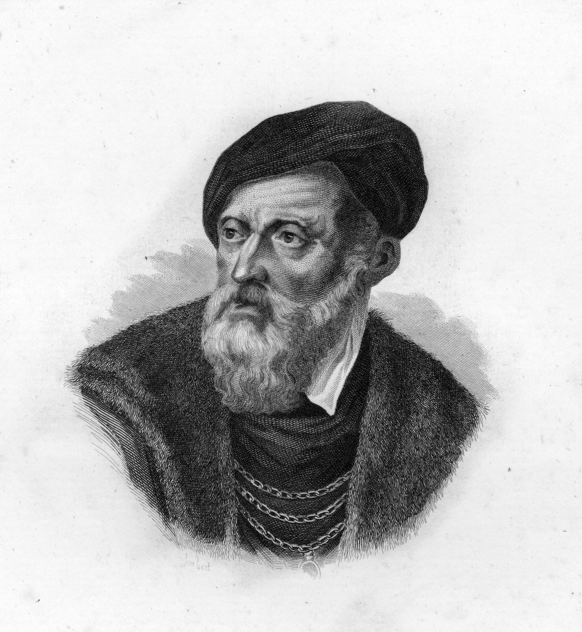 Portræt af Tizian (1490-1576), Tiziano Vecellio, venetiansk maler af Unknown artist