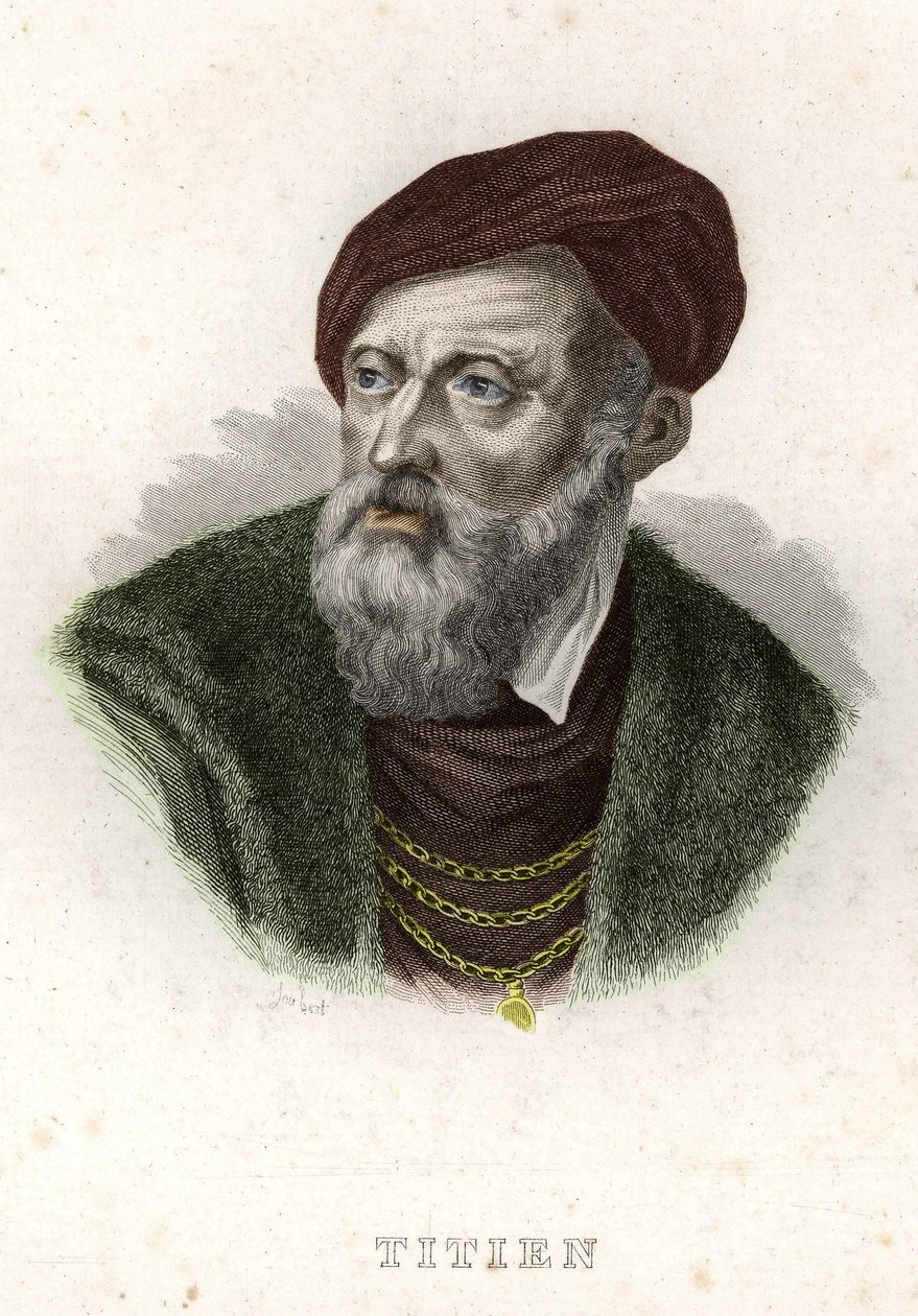 Portræt af Tiziano Vecellio (Tizianen) (1490 - 1576) af Unknown artist