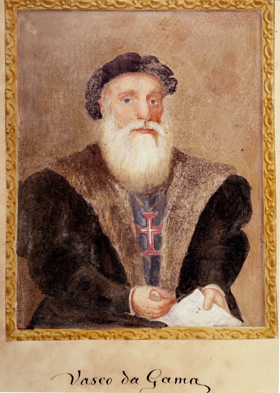 Portræt af Vasco de Gama - i "" Prins Henri af Portugals liv med tilnavnet Søfareren"" af Richard Henri Major af Unknown artist