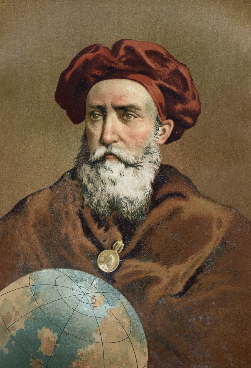 Portræt af Vasco de Gama. Portugisisk navigatør (Sines, Alentejo, ca. 1469 til Cochin, Indien af Unknown artist