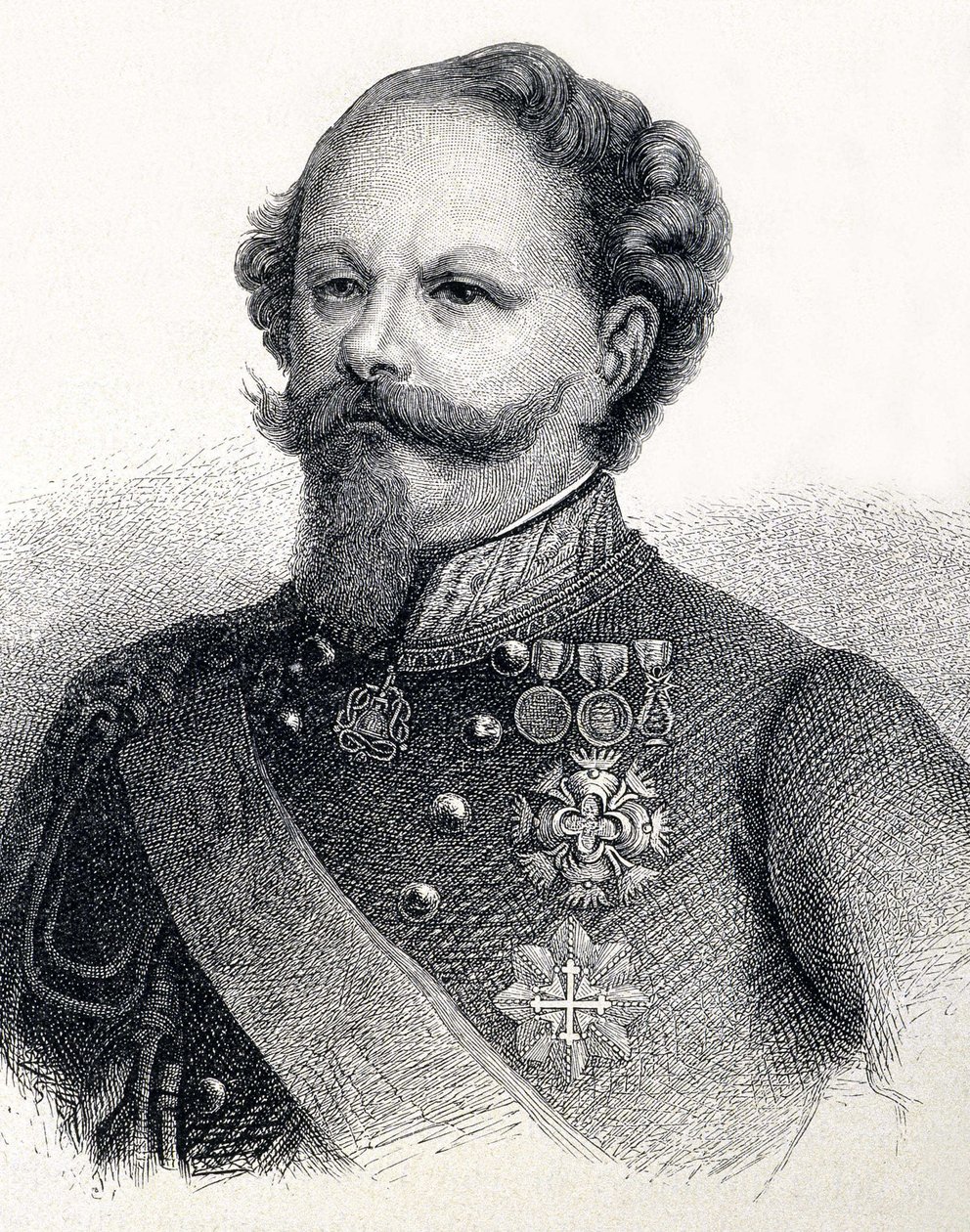Portræt af Victor Emmanuel II af Savoyen (Victor-Emmanuel), på italiensk Vittorio Emanuele II af Savoyen af Unknown artist
