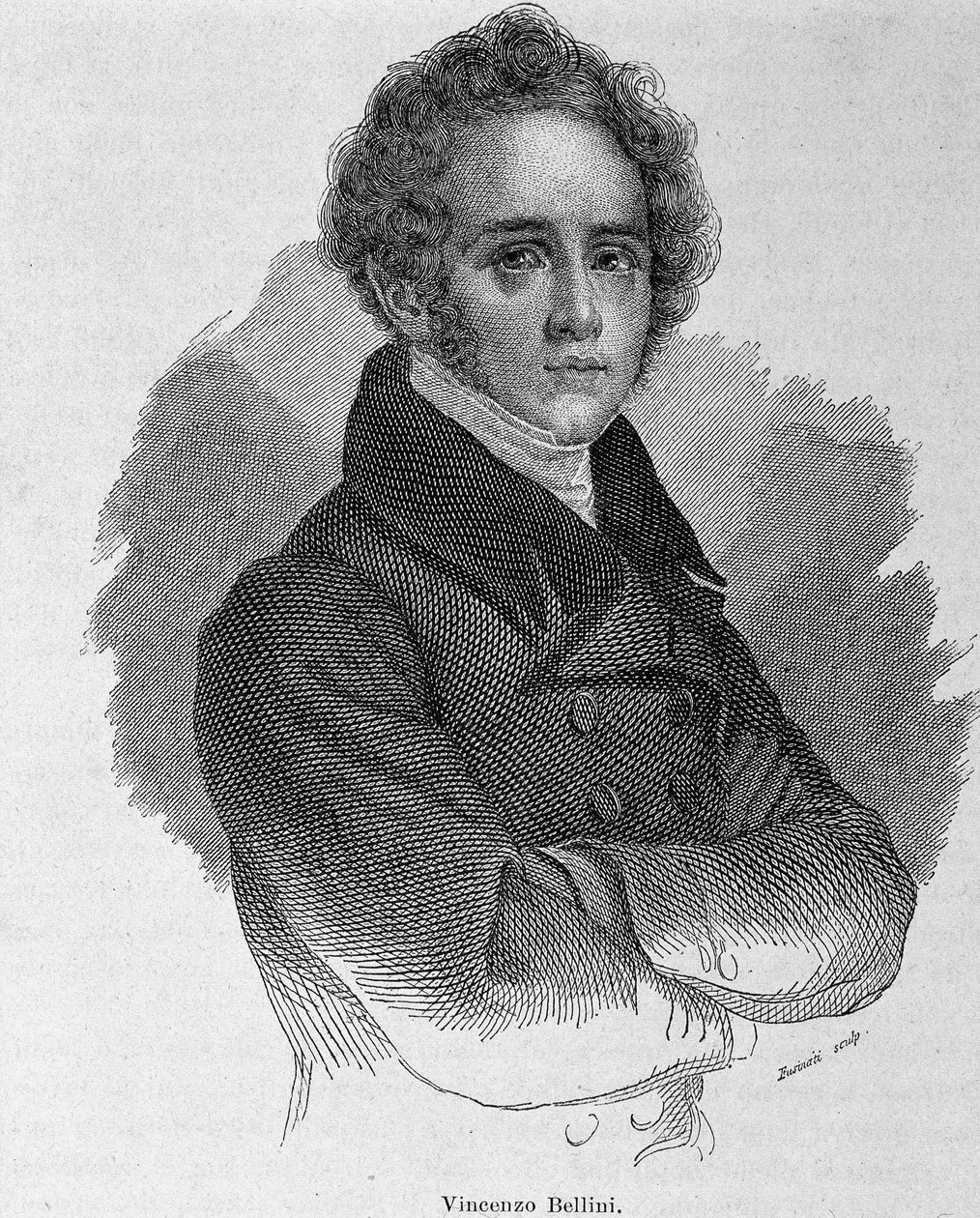 Portræt af Vincenzo Bellini (1801 - 1835), italiensk komponist. af Unknown artist