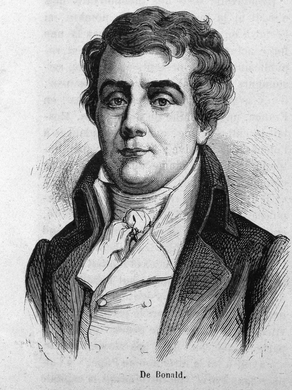 Portræt af Viscount Louis De Bonald (1754 - 1840). af Unknown artist