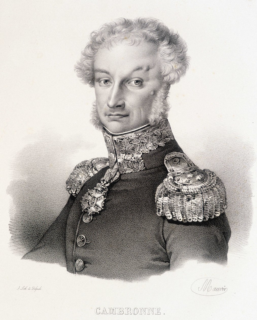 Portræt af Viscount Pierre Jacques Etienne Cambronne, fransk general (1770-1842). af Unknown artist