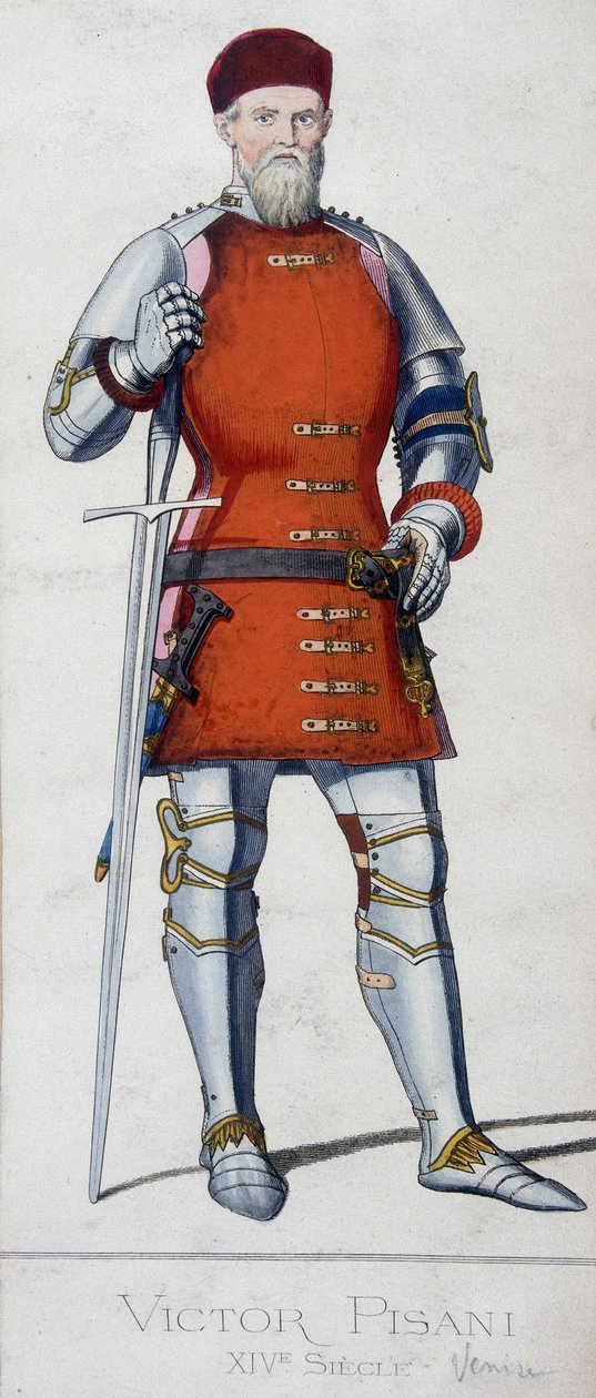 Portræt af Vittore Pisani. Venetiansk admiral (1324 - 1380). af Unknown artist