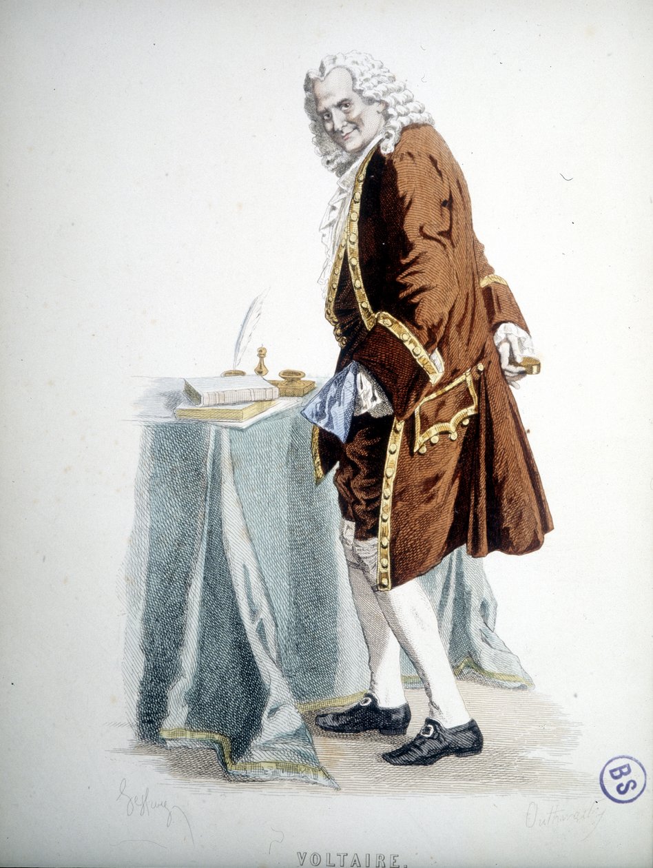 Portræt af Voltaire - gravering af Unknown artist