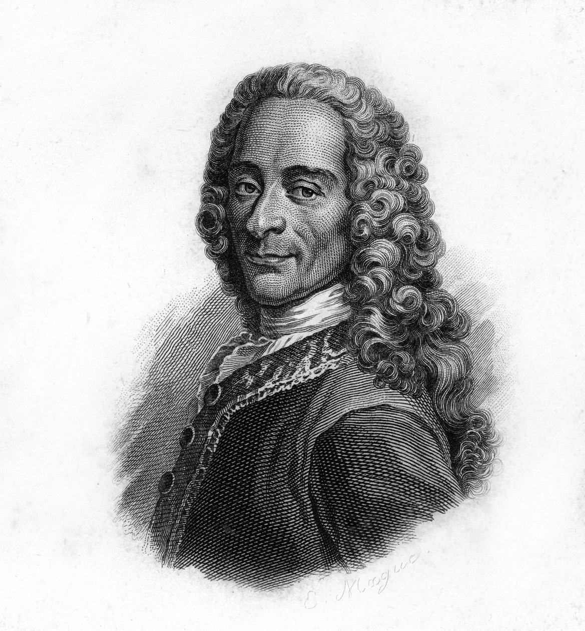 Portræt af Voltaire, gravering af det 19. århundrede af Unknown artist