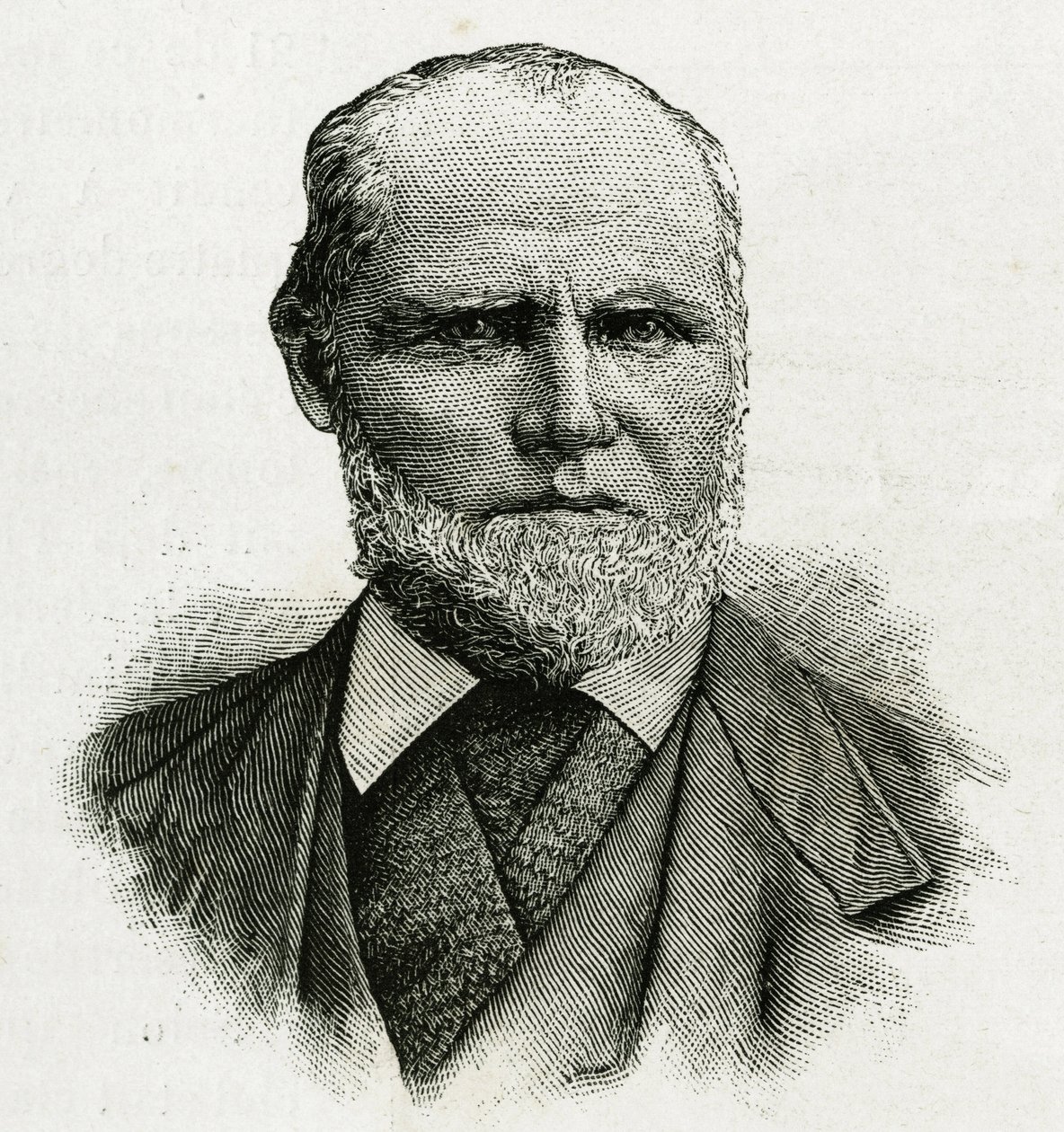 Portræt af William Dunbar, gletscherpilot for La Jeannette-besætningen, til missionen til nordpolen. Gravering til illustration af "Le voyage de la Jeannette"" af Unknown artist