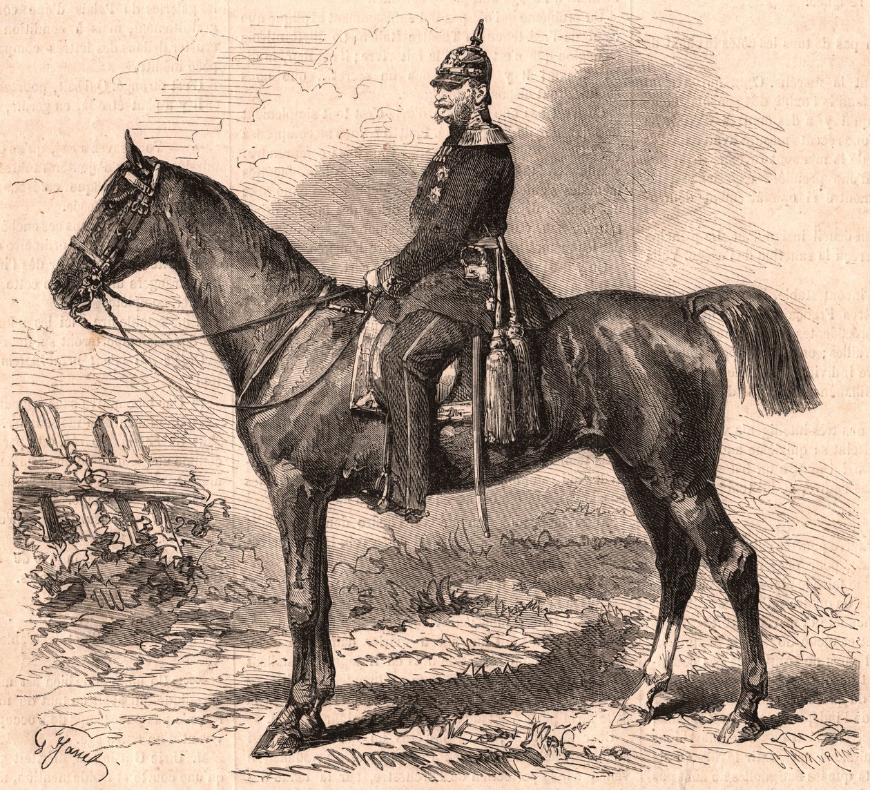 Portræt af William I i uniform til hest af Unknown