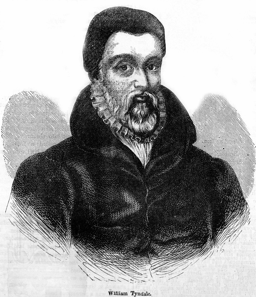 Portræt af William Tyndale (Tindale) (1494-1536), walisisk teolog og oversætter. Indgravering af det 19. århundrede. af Unknown artist