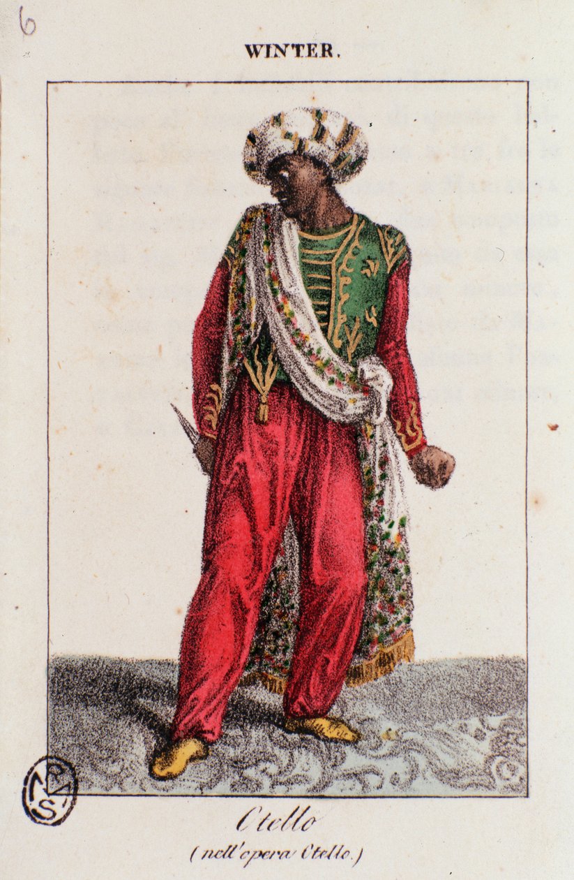 Portræt af vinteren, i Othello, af Gioacchino Rossini af Unknown artist