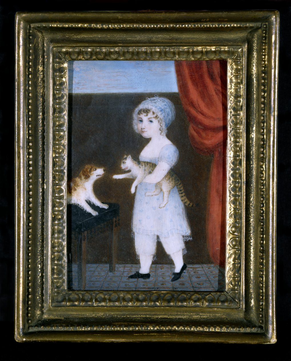 Portræt af en pige, ca. 1820 (akvarel på elfenben) af Unknown artist