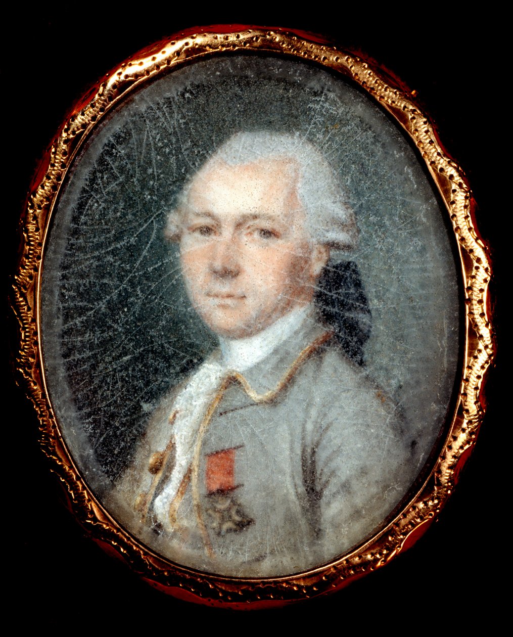 Portræt af en ridder af Helligåndsordenen (Helligåndsordenen) Miniaturemaleri fra det 17. århundrede. Paris, Museum for Legion d