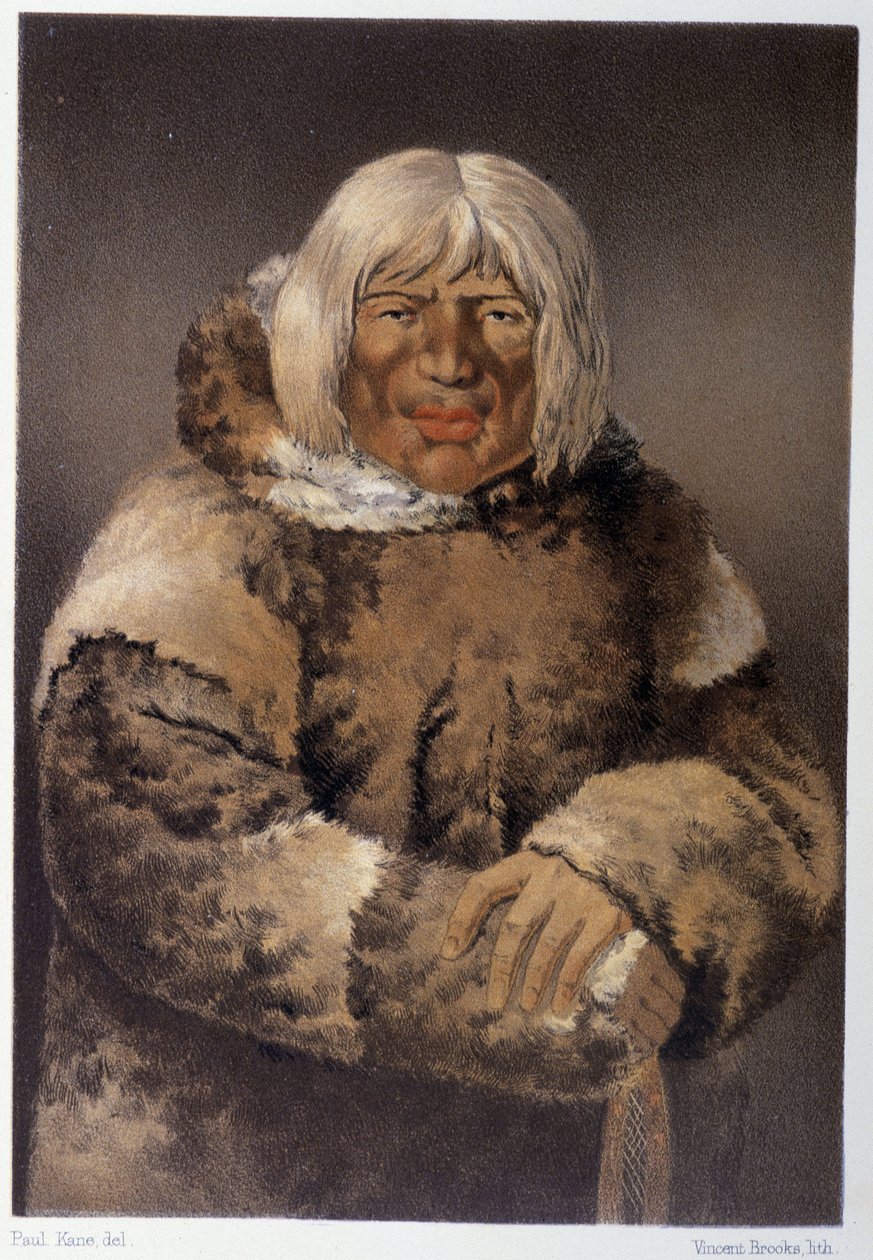 Portræt af en eskimo - i "" Vandring af en kunstner blandt indianerne i nordamerika"" af Paul Kane, Longmans & Roberts, London af Unknown artist