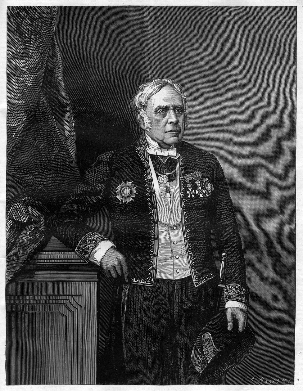 Portræt af den engelske komponist Daniel Francois Esprit Auber (Daniel-Francois-Esprit) (1782-1871) af Unknown artist
