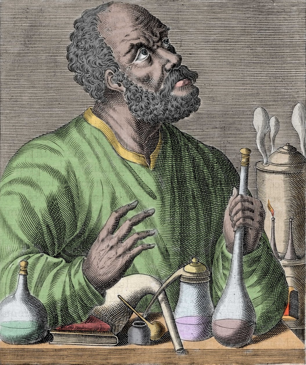 Portræt af den arabiske kemiker Jabir (Jabir Ibn Hayyan) Jabir Ibn Hayyan (721-776). af Unknown artist
