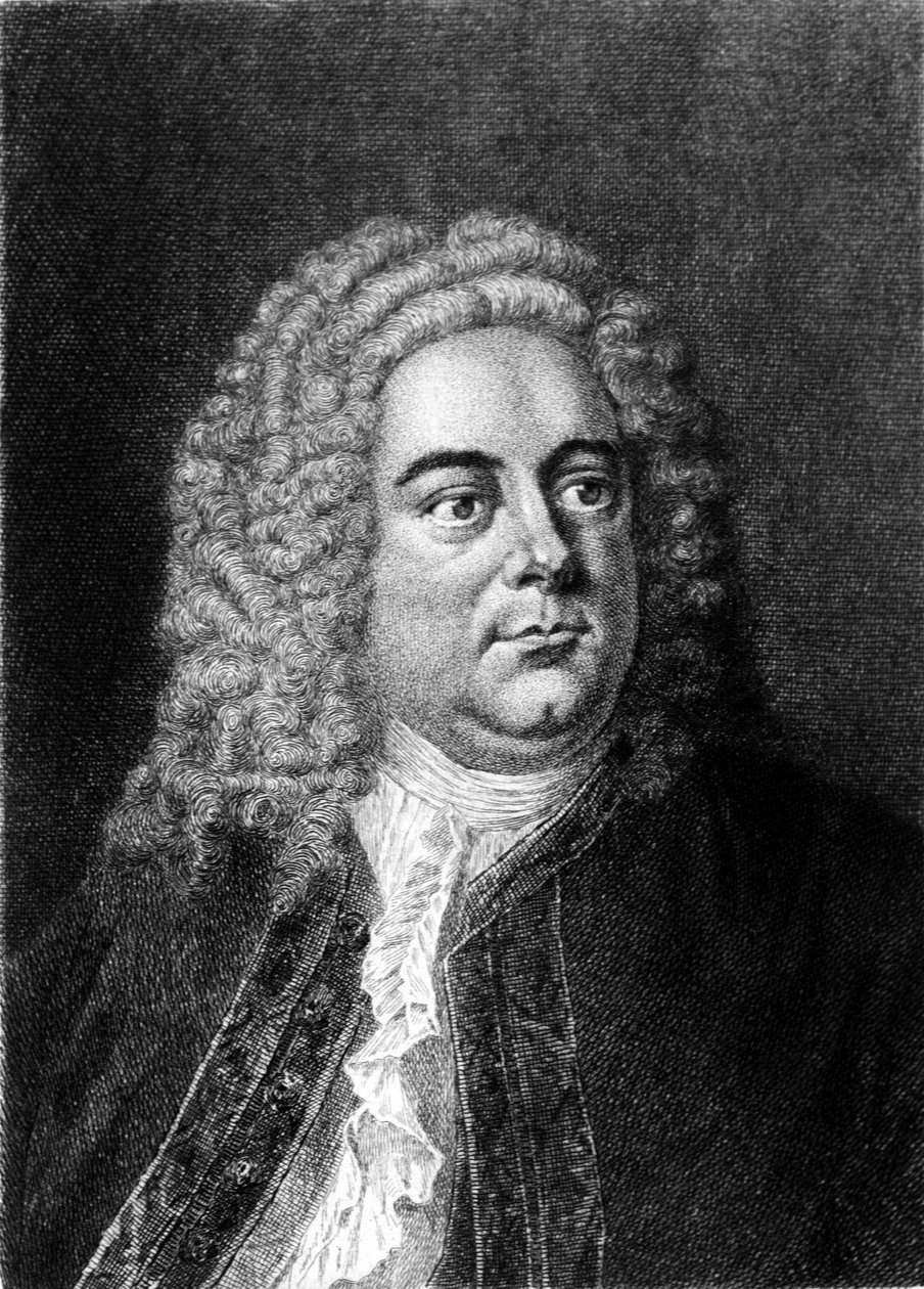 Portræt af den engelske komponist af tysk oprindelse George Frederick Handel (Georg Friedrich Handel af Unknown artist