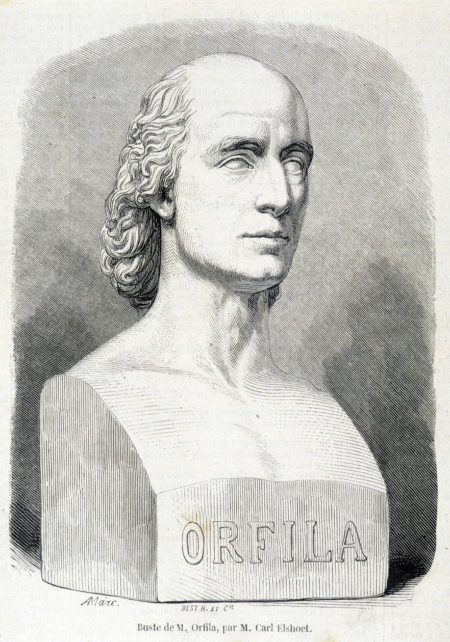 Portræt af den franske læge og kemiker Orfila (1787 - 1853). af Unknown artist