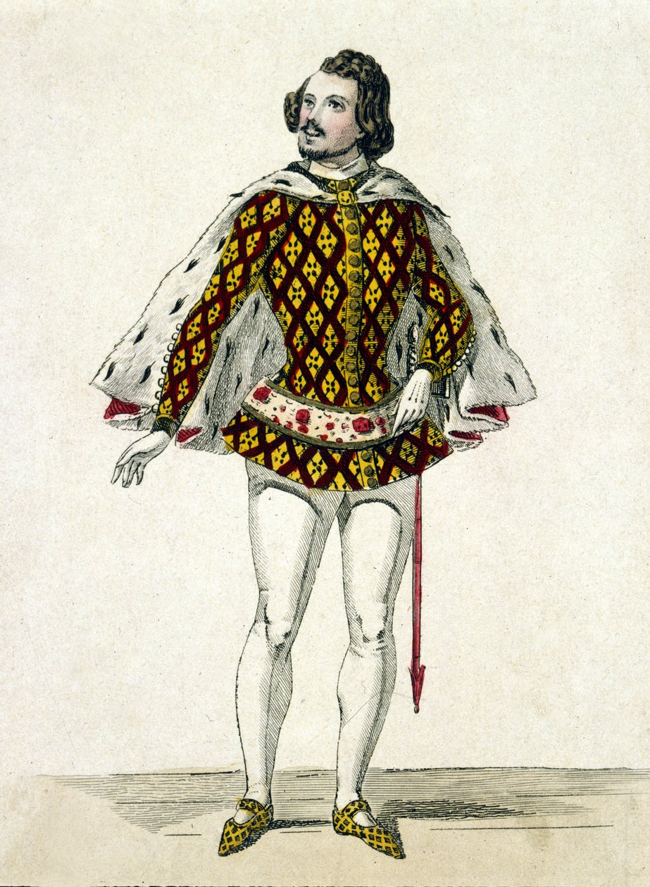 Portræt af den franske tenor Gilbert-Louis Duprez (1806 - 1896) i rollen som Fernando i tredje akt af "La Favorite" af Donizetti i Paris. 1838. af Unknown artist