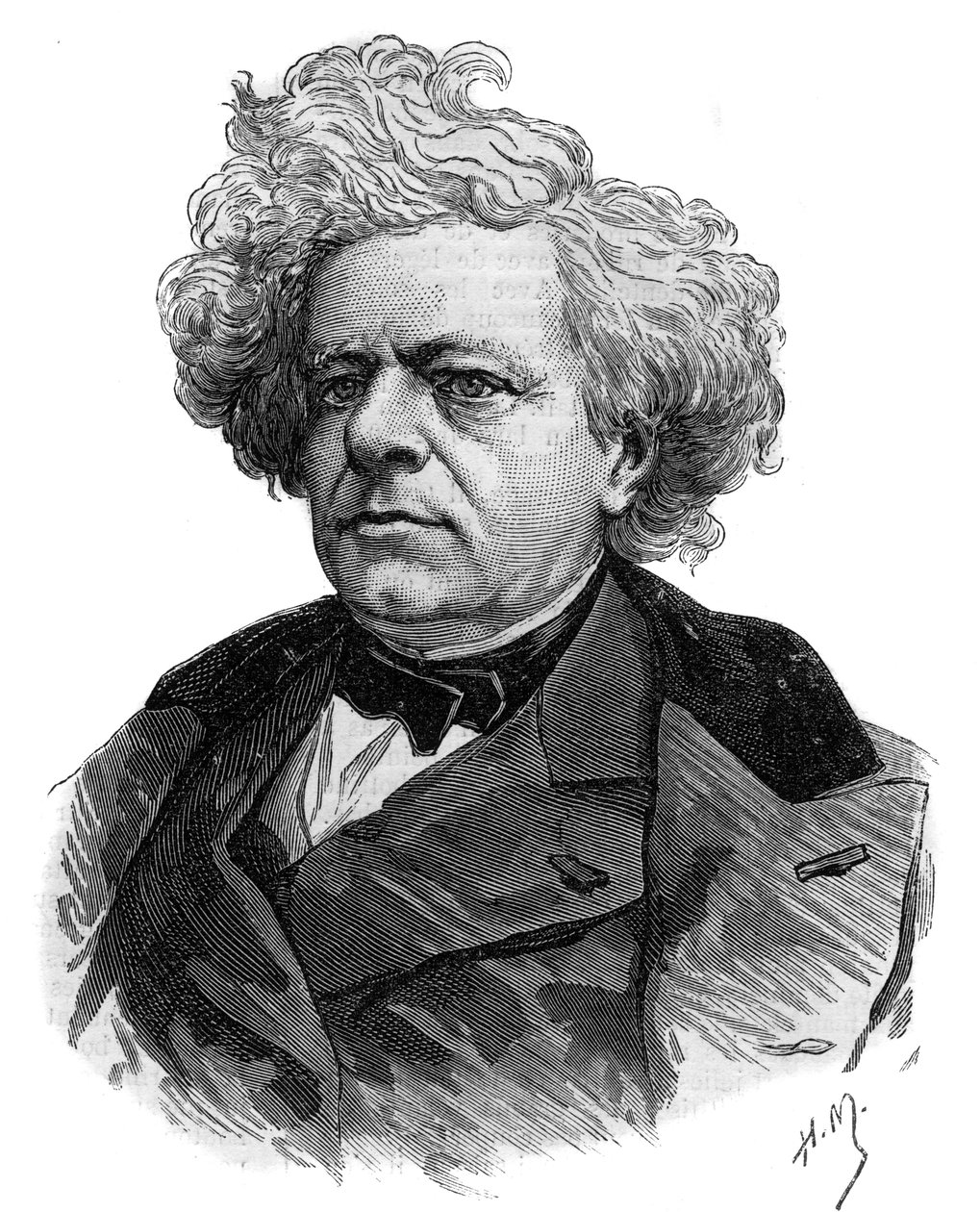 Portræt af den franske forfatter Michel Masson (1800-1883) gravering af 1883 af Unknown artist