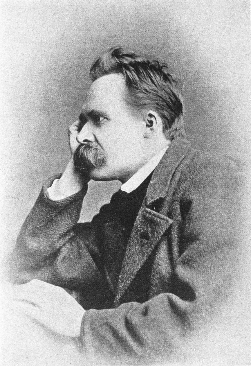 Portræt af den tyske filosof Friedrich Nietzsche (1844 - 1900). af Unknown artist