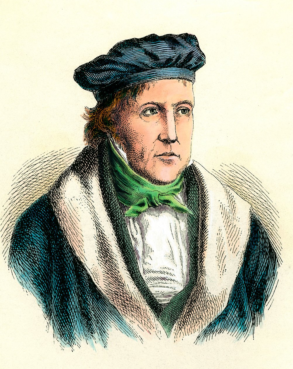 Portræt af den tyske filosof Georg Wilhelm Friedrich Hegel (1770-1831). af Unknown artist