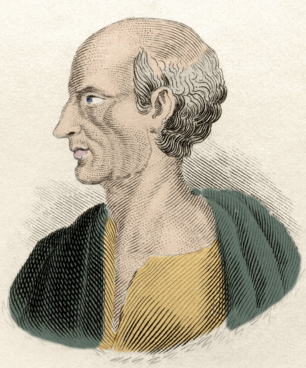 Portræt af den græske filosof Antisthenes (444-365 f.Kr.). af Unknown artist
