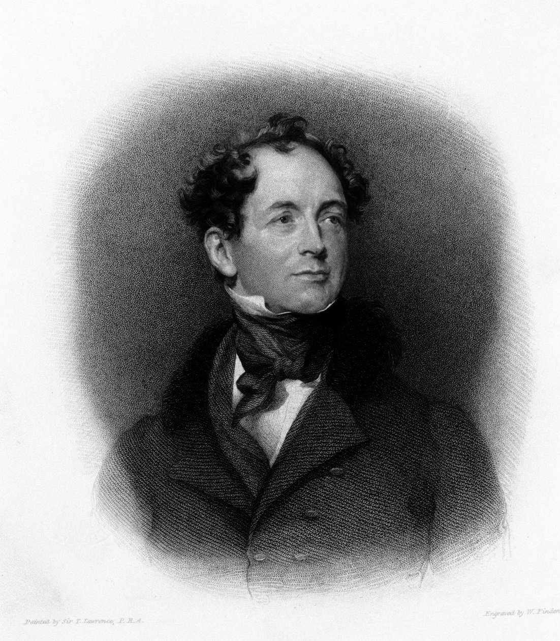 Portræt af den irske digter Thomas Moore (eller Thomas More) (1779-1852) Indgravering af det 19. århundrede af Unknown artist