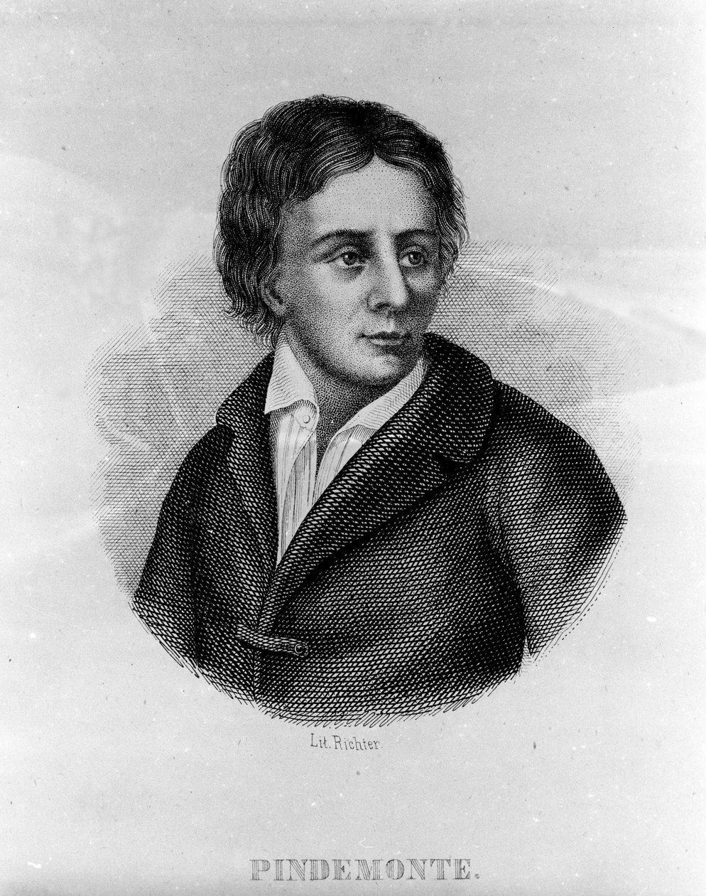 Portræt af den italienske digter Ippolito Pindemonte (1753-1828), ven af digteren og den italienske dramatiker Ugo Foscolo (1778-1827) Gravering af det 19. århundrede af Unknown artist