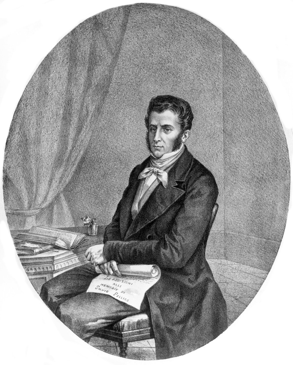 Portræt af patrioten og musikeren Piero Maroncelli af Unknown artist