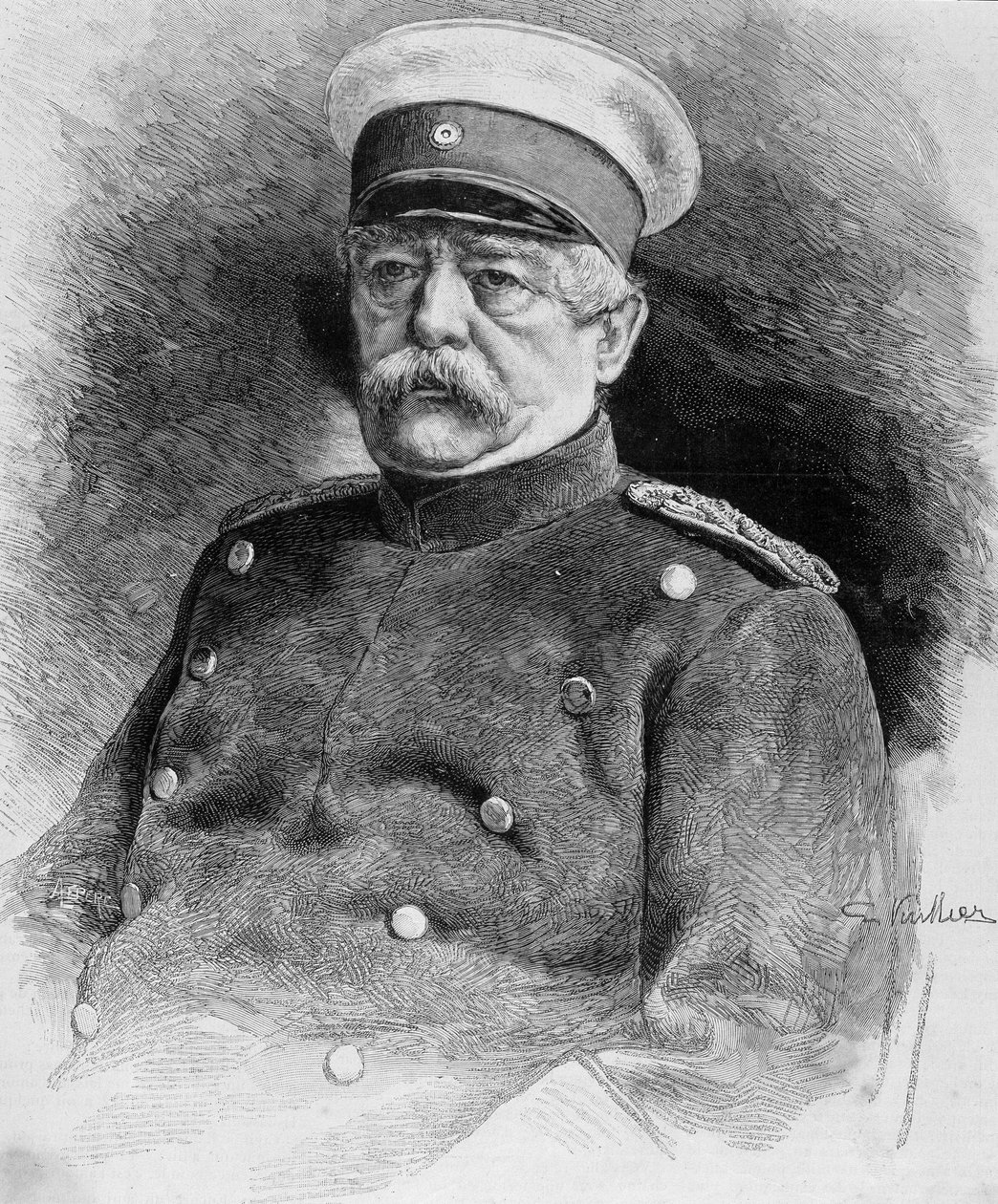 Portræt af prinsen af Bismarck (1815 - 1898). af Unknown artist