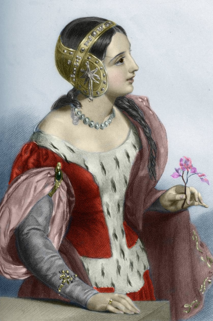 Portræt af dronningen af England Isabelle af Frankrig (Isabella af Frankrig) (1295-1358), kong Edward I