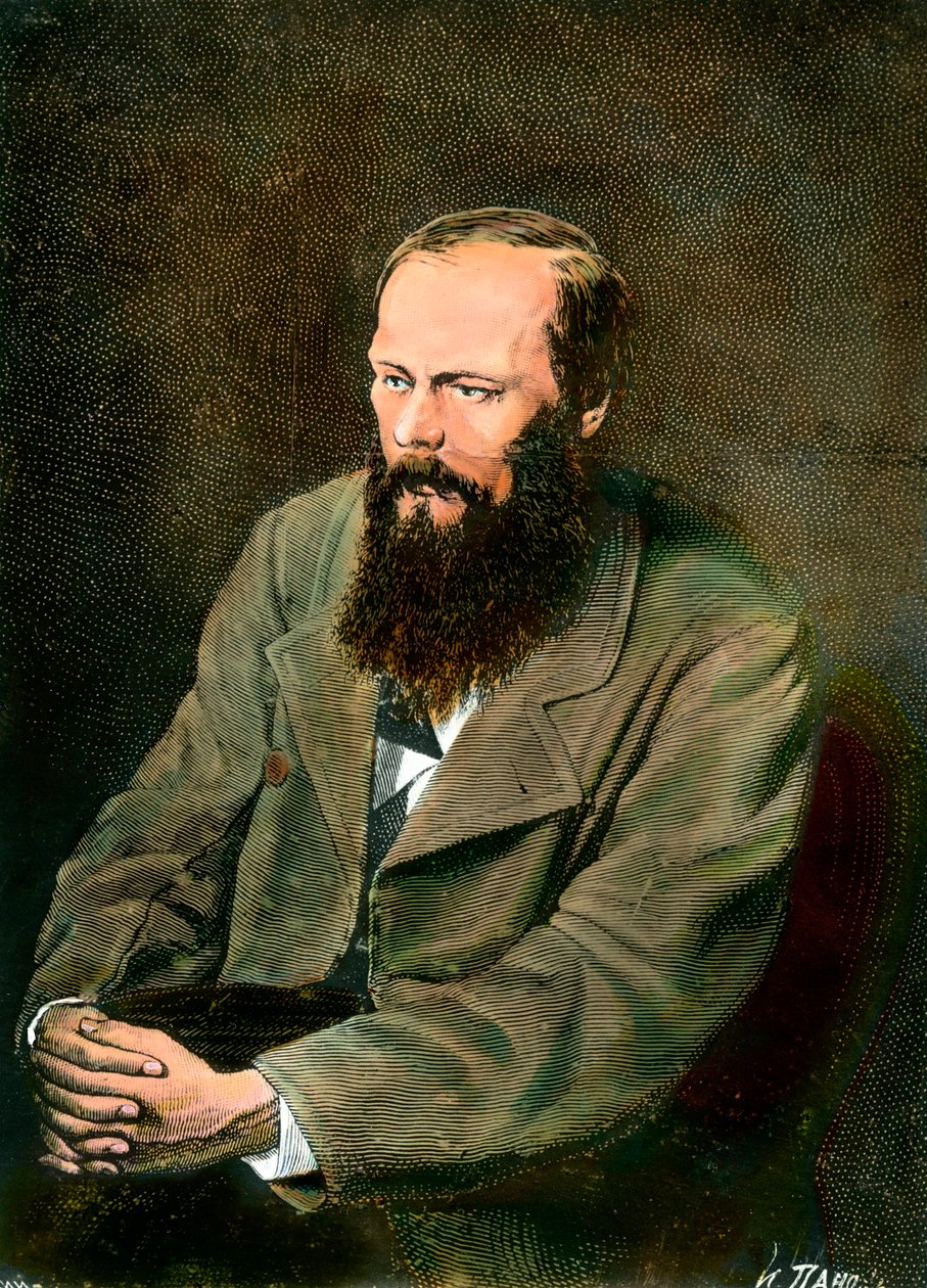Portræt af den russiske forfatter Fjodor Dostojevskij (Dostojevskij eller Dostojevskij) (1821-1881). af Unknown artist