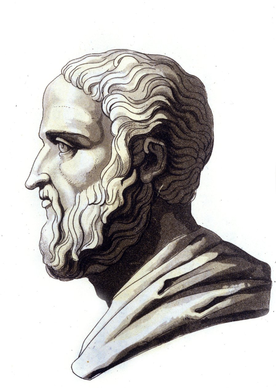 Portræt af loftstaleren Isorate (436-338 f.Kr.). af Unknown artist