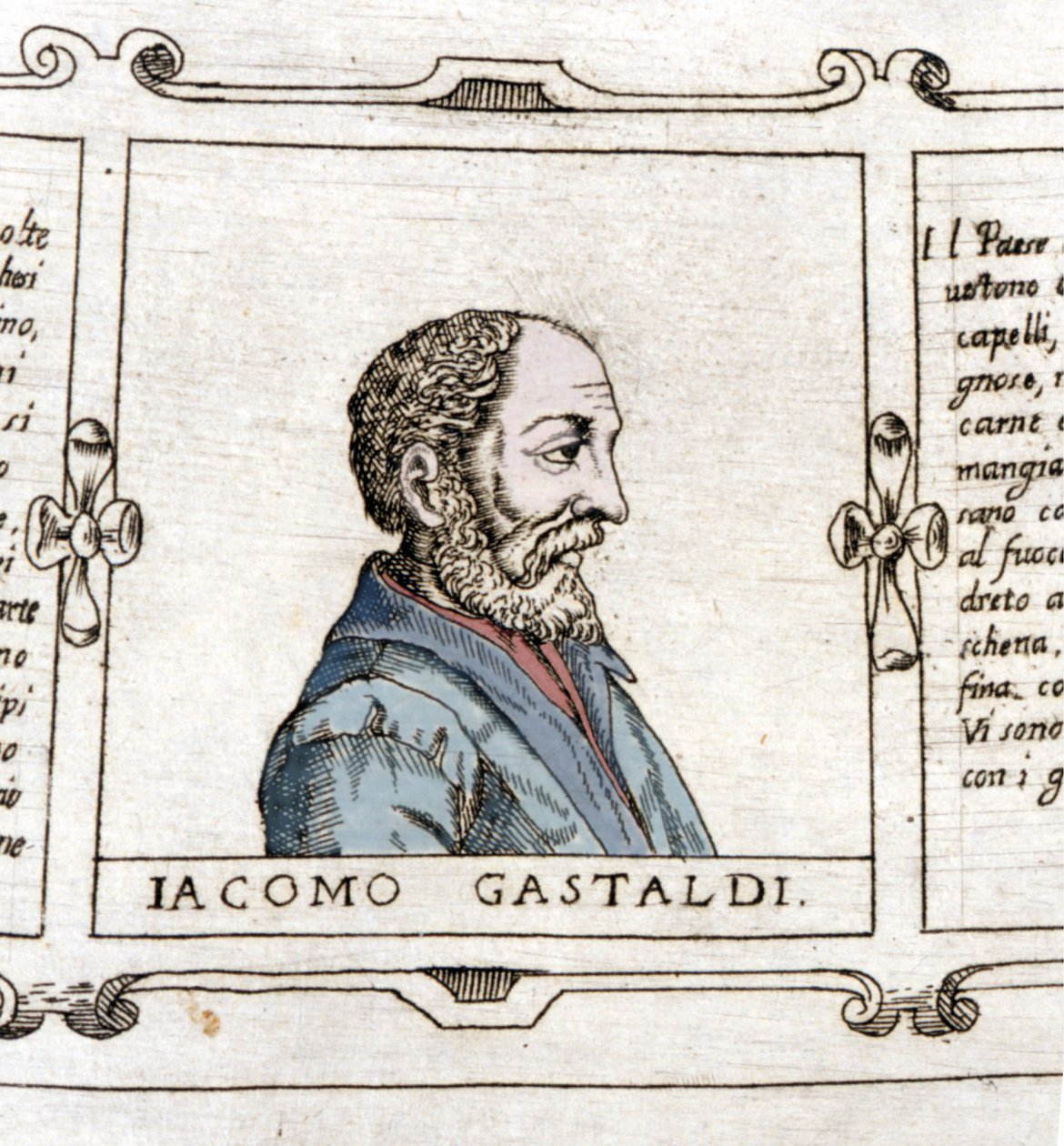 Portræt af kartografen (geografen) Giacomo Gastaldi (? - 1566). af Unknown artist