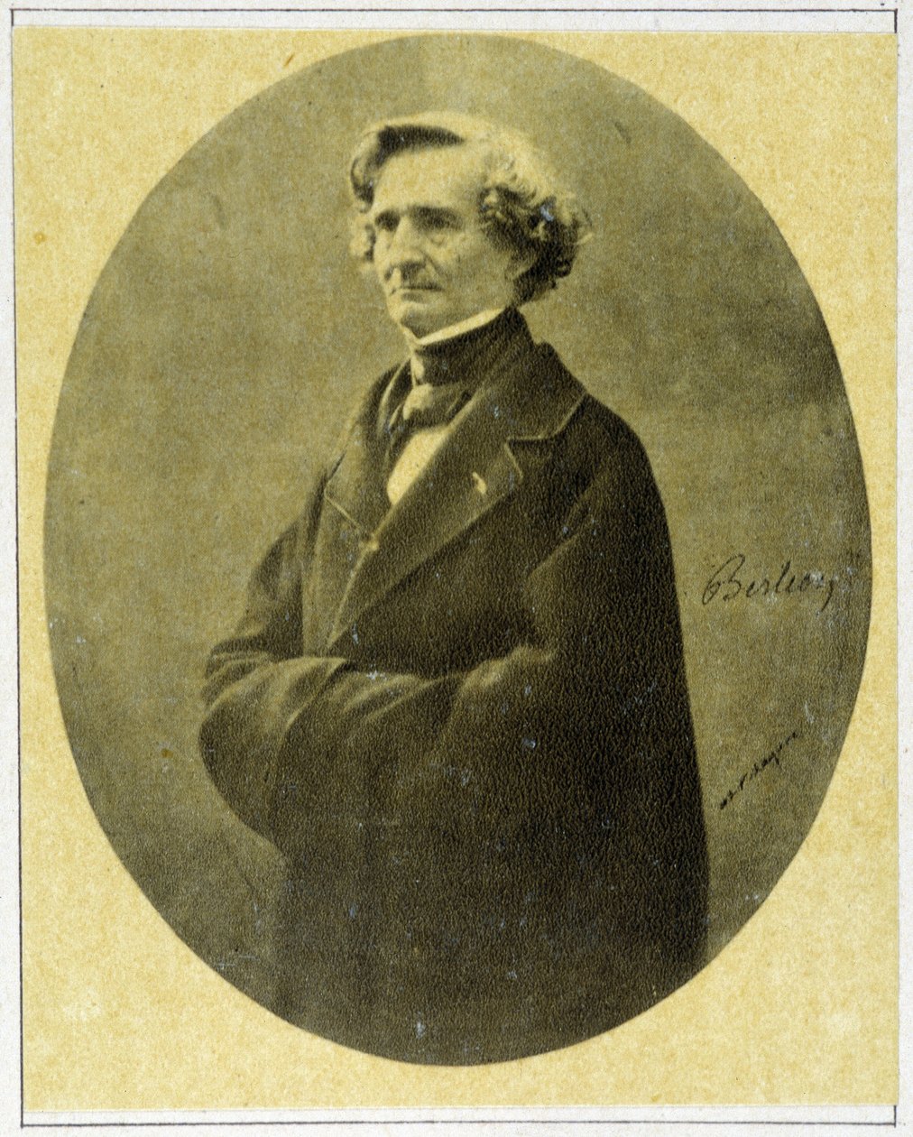 Portræt af komponisten Hector Berlioz (1803 - 1869) i 1858. af Unknown artist
