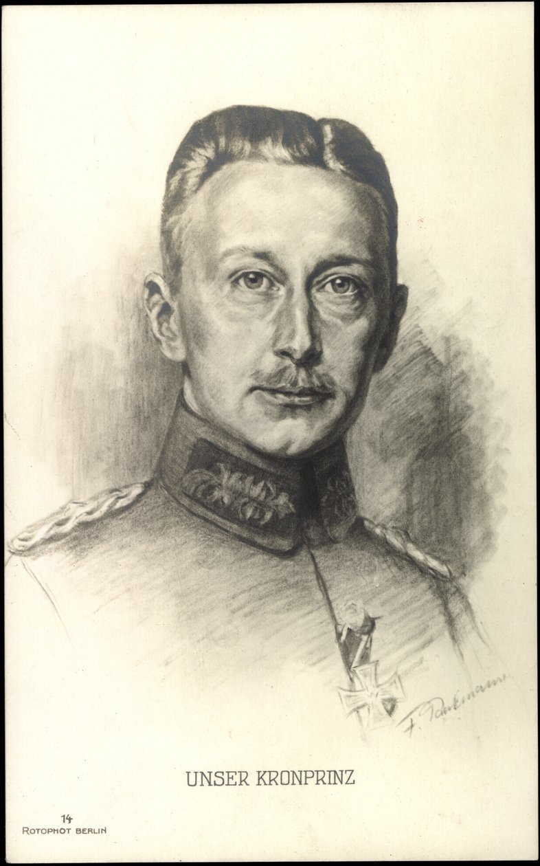Portræt af kronprins Wilhelm von Preussen (tegning) af Unknown Artist
