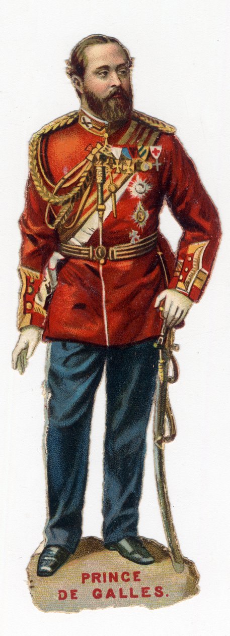 Portræt af den fremtidige prins af Wales Edward VII (Edward 7), konge af Great Bratagne og Irland (1841-1910).Kromolitografi slutningen af det 19. århundrede. Privat samling af Unknown artist