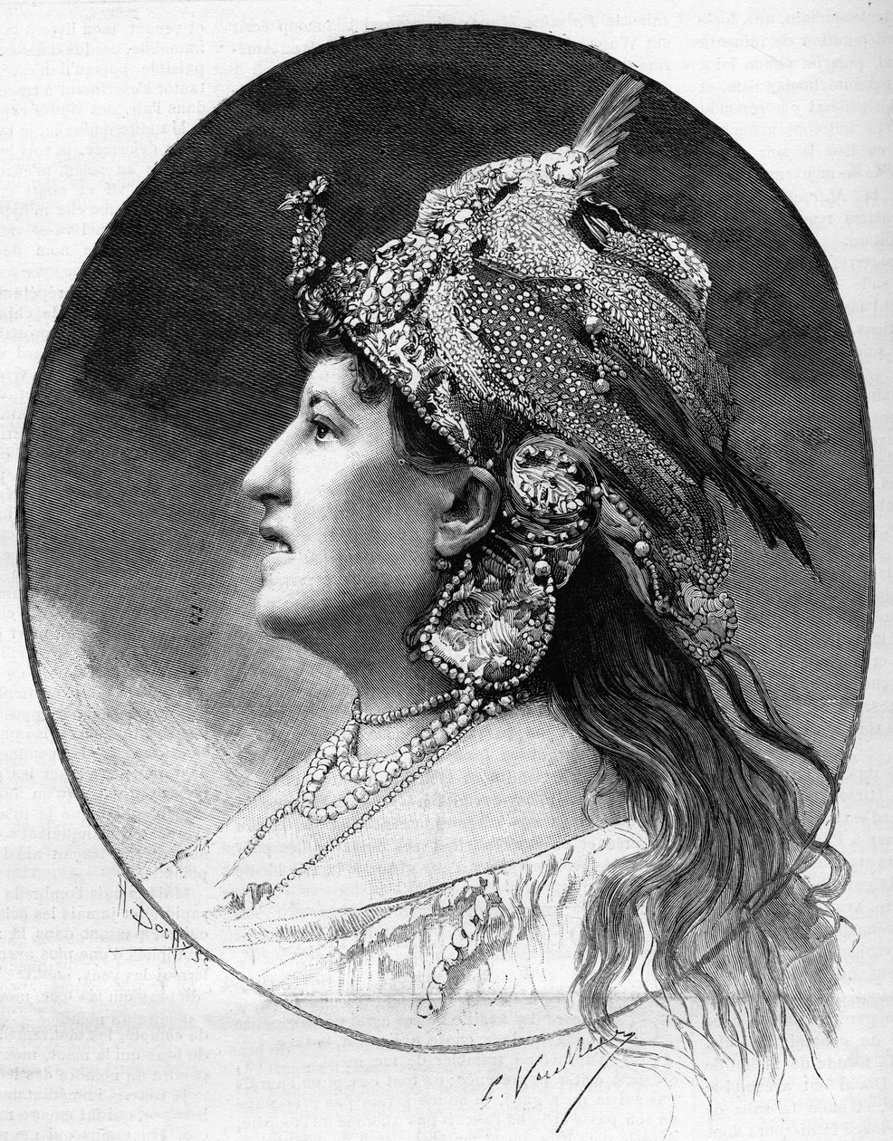 Portræt af brevkvinden Judith Gauthier (1845-1917) i 1888. af Unknown artist