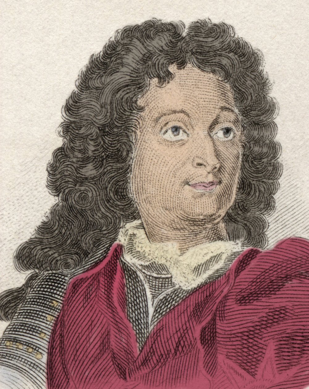 Portræt af marechal af Villars (Claude Louis Hector) (1653-1734), hertug af Villars, prins af Martigues, vigreve af Melun. Indgravering af det 19. århundrede. af Unknown artist