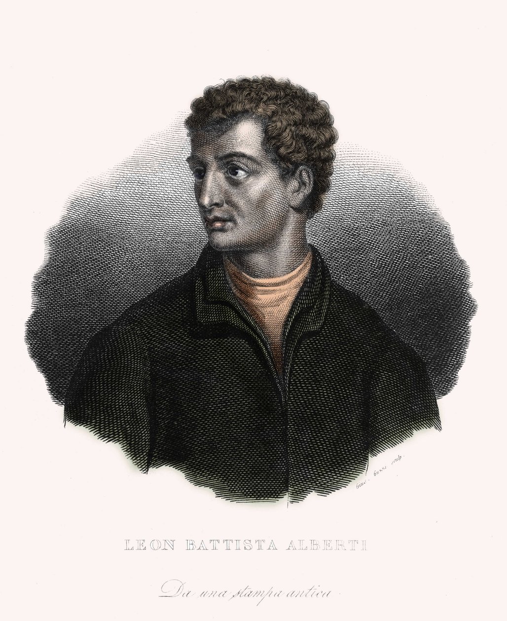 Portræt af filosoffen, den italienske humanistiske arkitekt Leon Battista Alberti (1406-1472). af Unknown artist