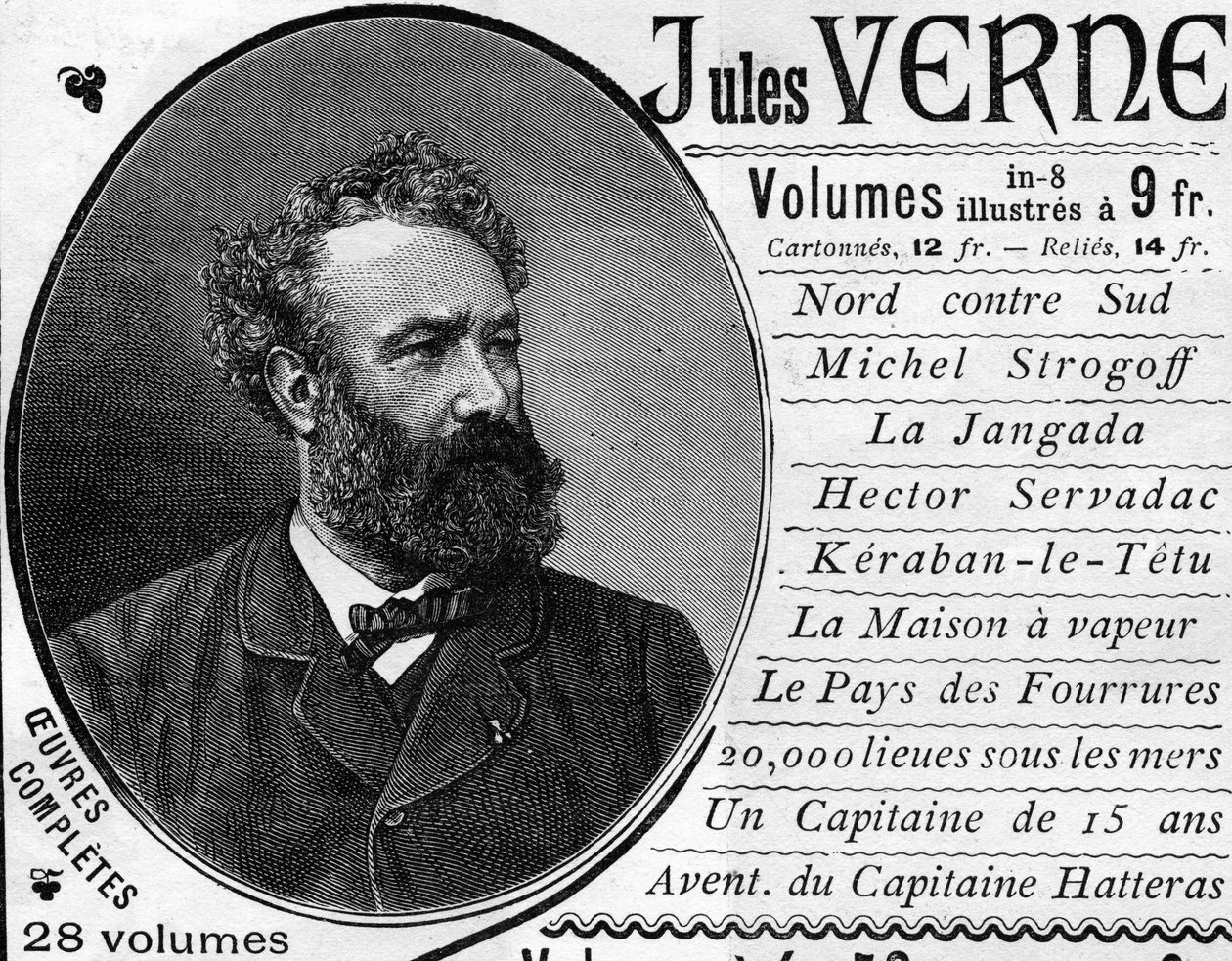 Portræt af forfatteren Jules Verne (1828-1905) i 1887. af Unknown artist