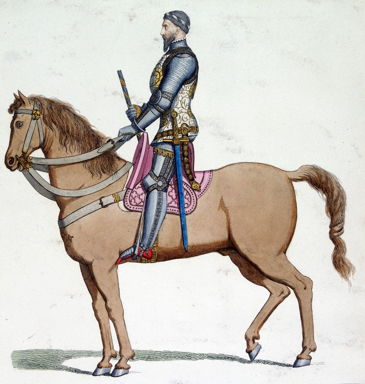 Portræt på hesten af Bernabo Visconti (1319-1385), Lord of Milano. af Unknown artist