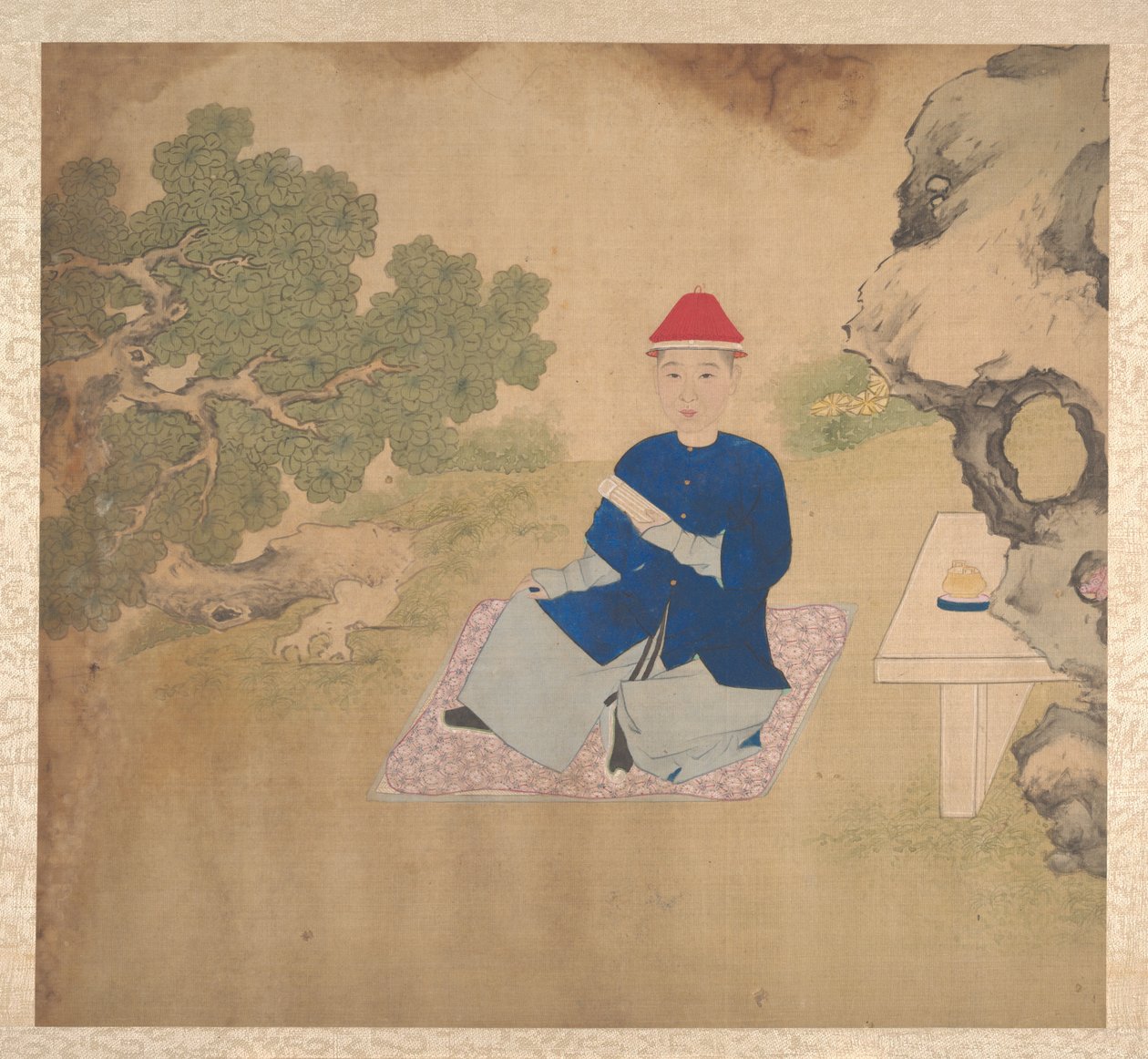 Portrætter af familiemedlemmer, midten af det 19. århundrede (album med 19 blade; blæk og farve på silke) af Unknown Artist