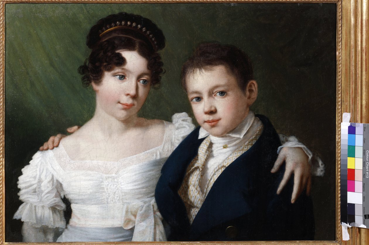 Prins Albert (1809-1872) og hans søster prinsesse Alexandrine (1803-1892) af Preussen af Anonym. Olie på lærred, slutningen af 1810